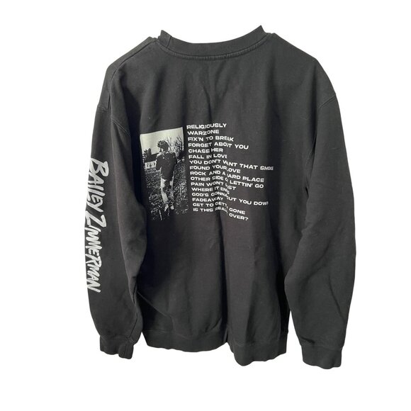 Bailey Zimmerman Black Graphic Sweatshirt XL - Picture 3 of 9
